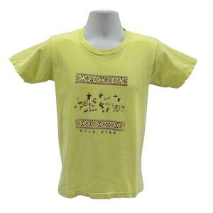 Vintage Oneita Power-T Child XL Shirt Moab Utah Single Stitch Graphic Yellow